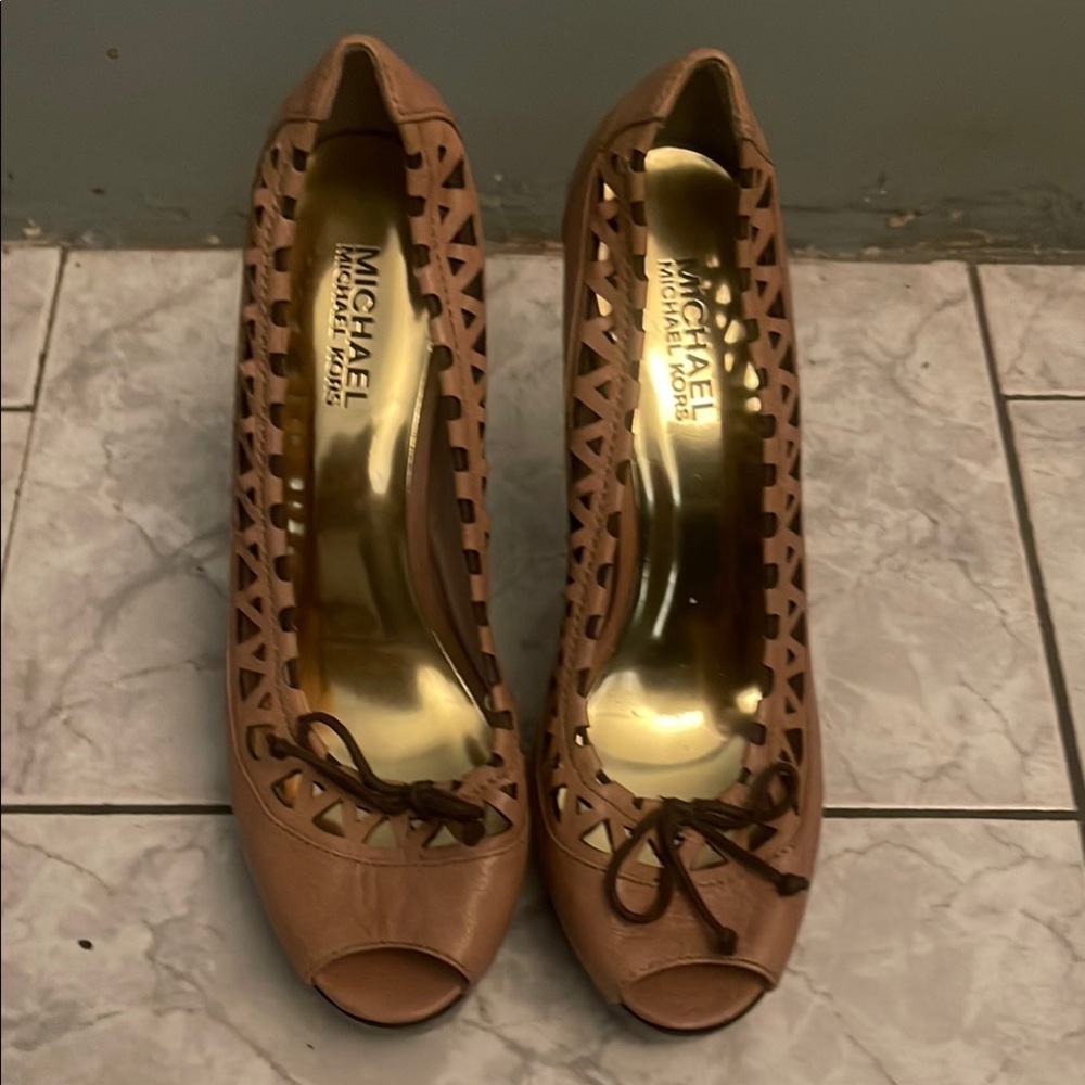 Michael Kors Brown Leopard Print Heels